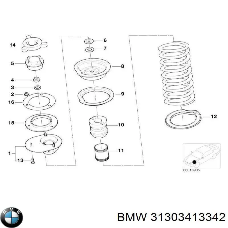 Буфер-отбойник амортизатора переднего BMW 31303413342 цена, от 4.88 USD