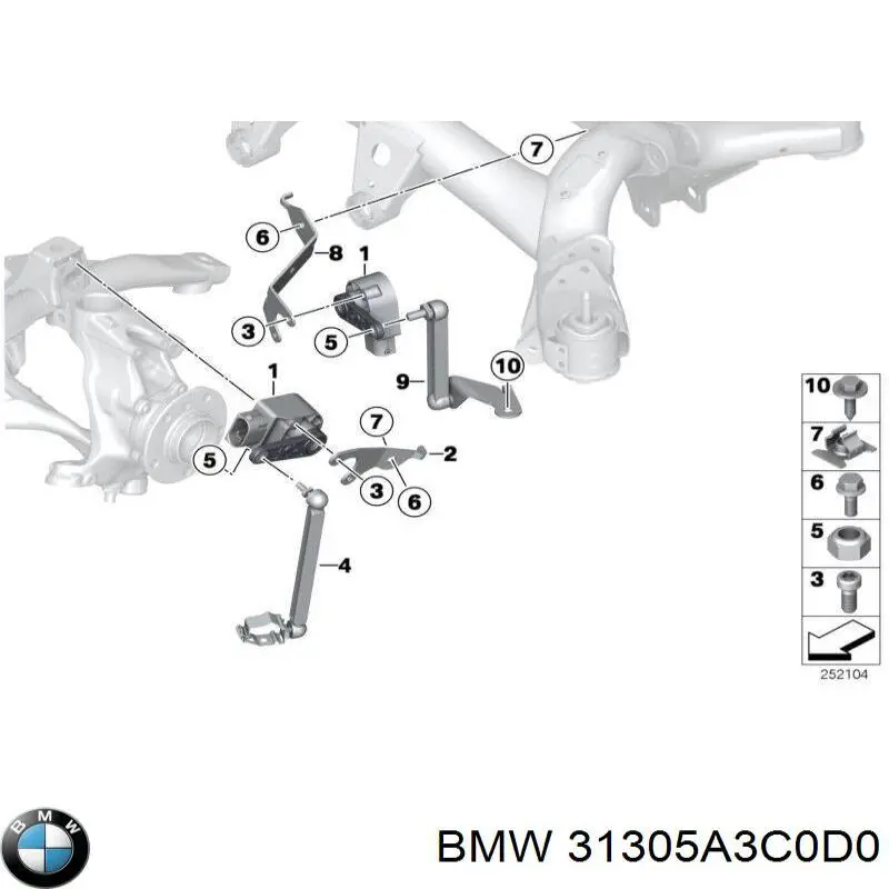 Опора стойки амортизатора переднего BMW 31305A3C0D0 цена, от 66.40 USD