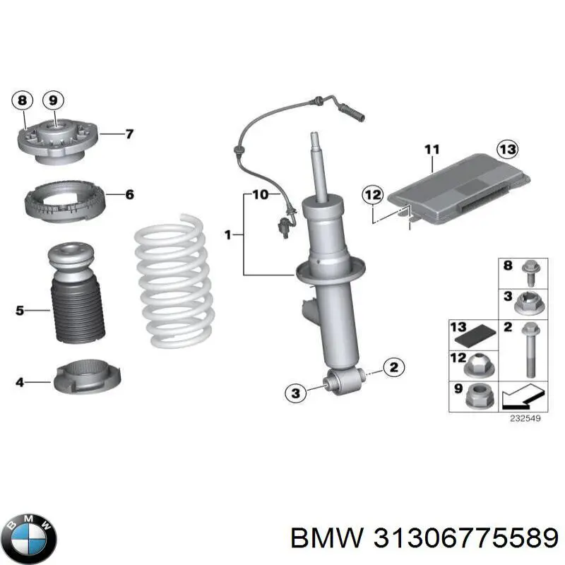 31306775589 BMW опора амортизатора переднего