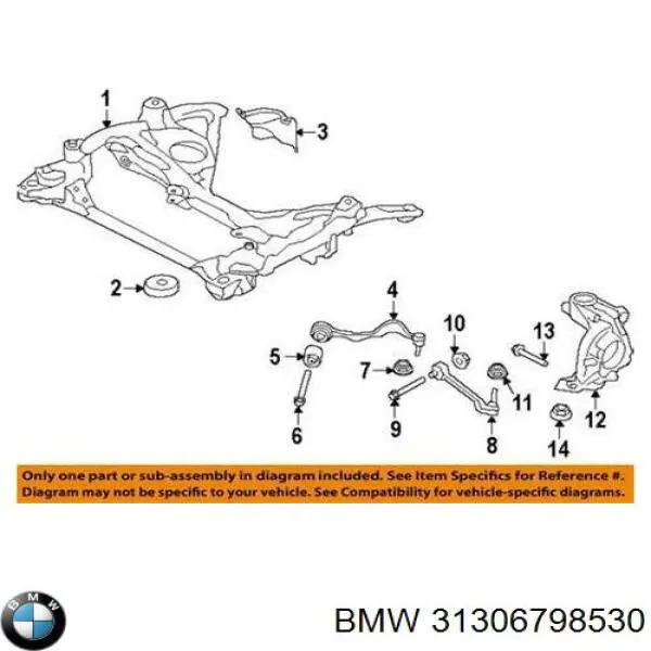 Болт крепления переднего рычага BMW 31306798530