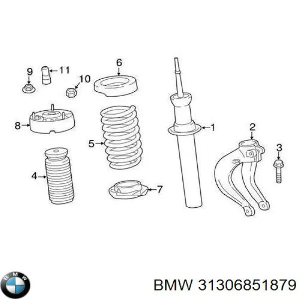 Опора амортизатора переднього 31306851879 BMW