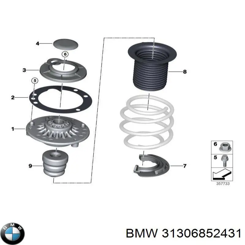 31306852431 BMW suporte de amortecedor dianteiro