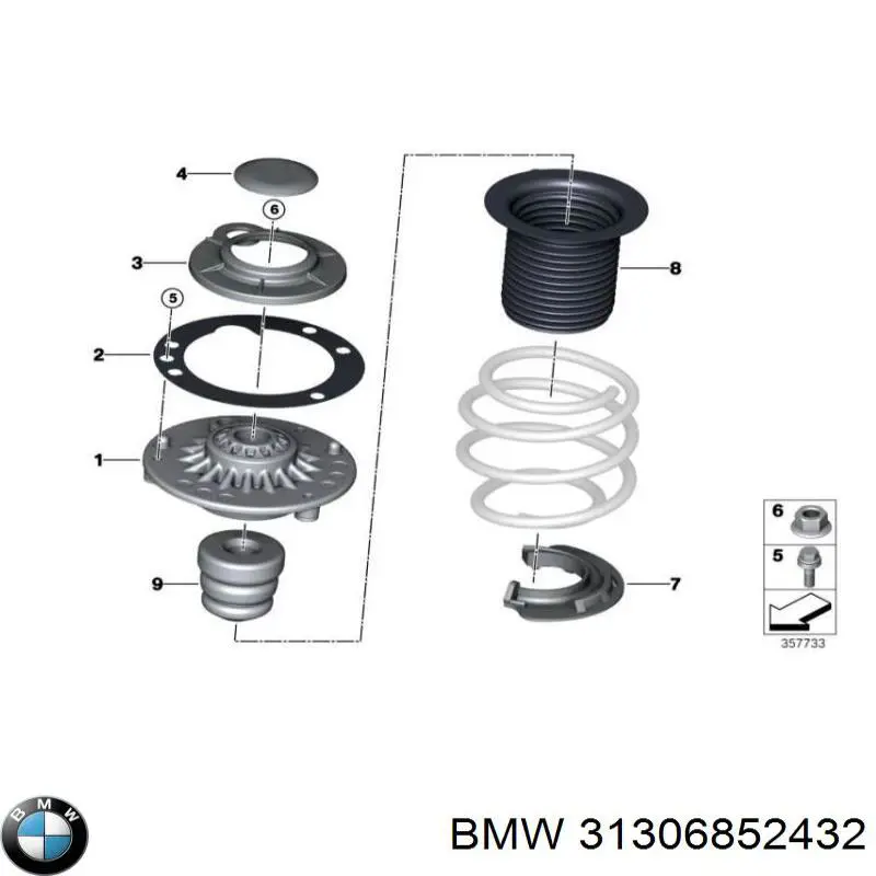 6884185 BMW suporte de amortecedor dianteiro