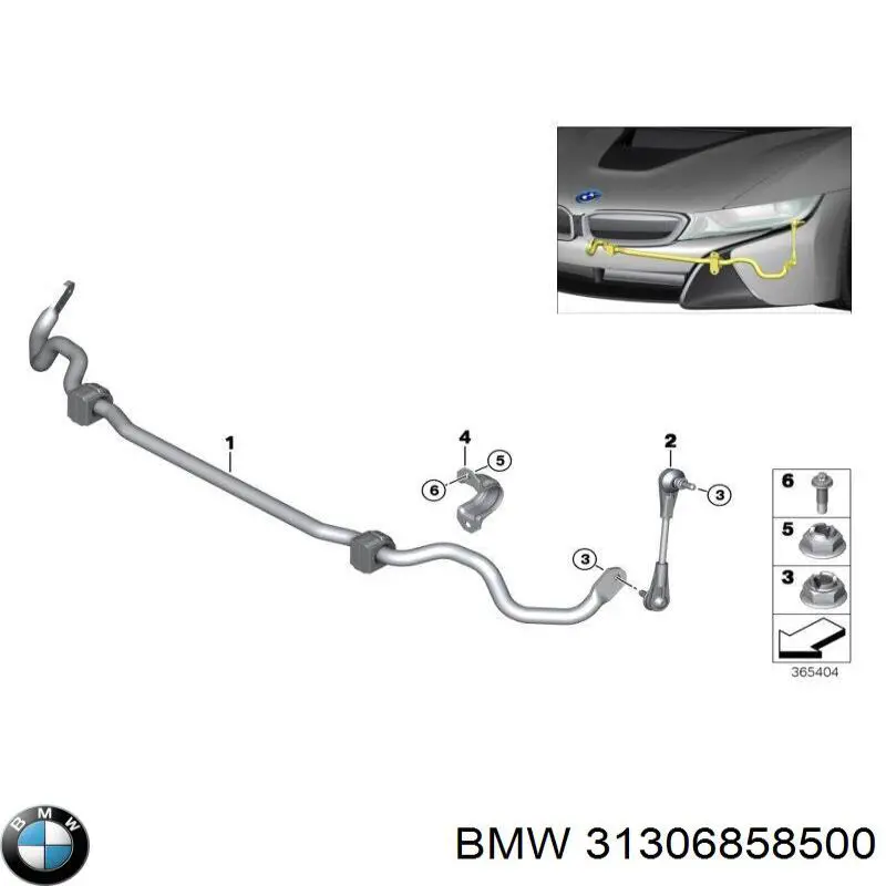 Стойка стабилизатора переднего BMW 31306858500