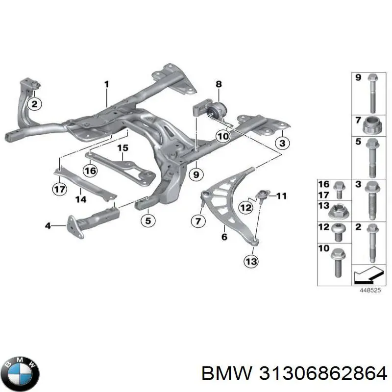 Стойка стабилизатора переднего BMW 31306862864