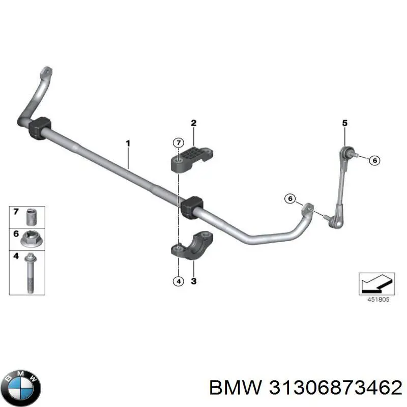 31306873462 BMW Стабилизатор передней устойчивости