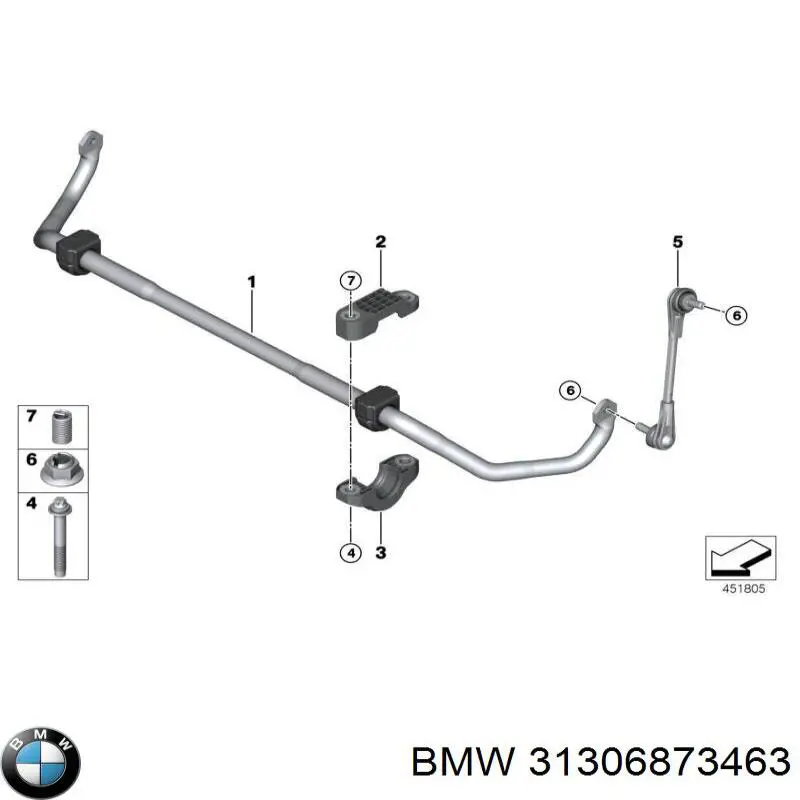 31306873463 BMW Стабилизатор передней устойчивости