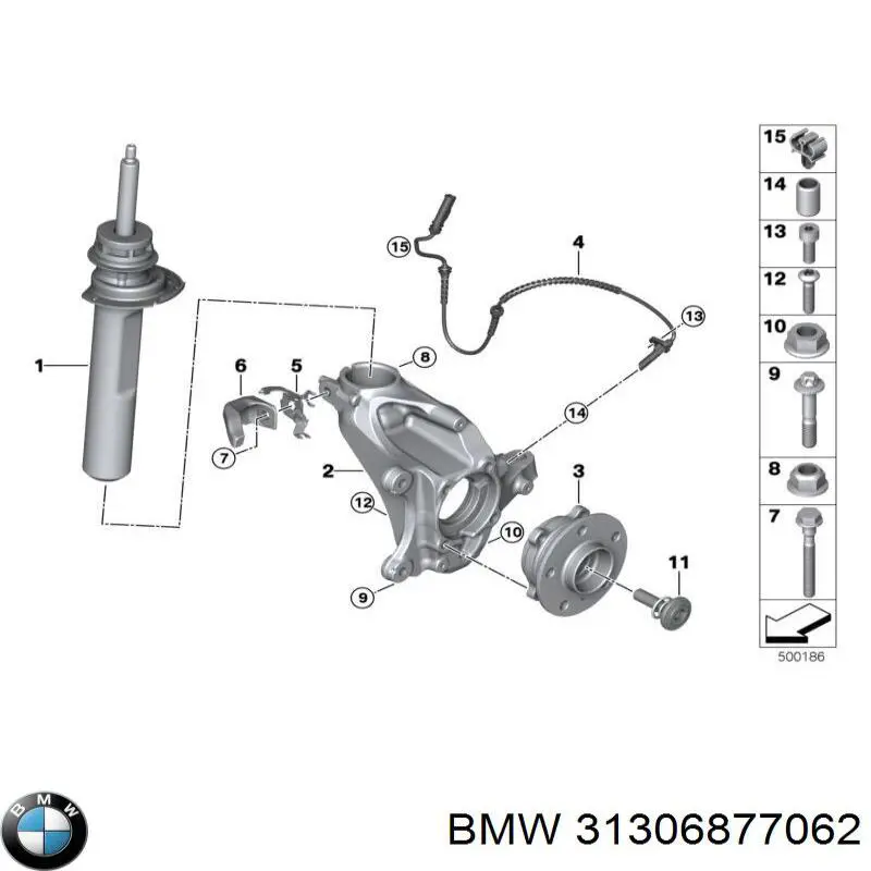 Амортизатор подвески передний левый BMW 31306877062 цена, от 107.82 USD