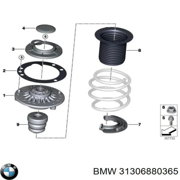 31306880365 BMW suporte de amortecedor dianteiro