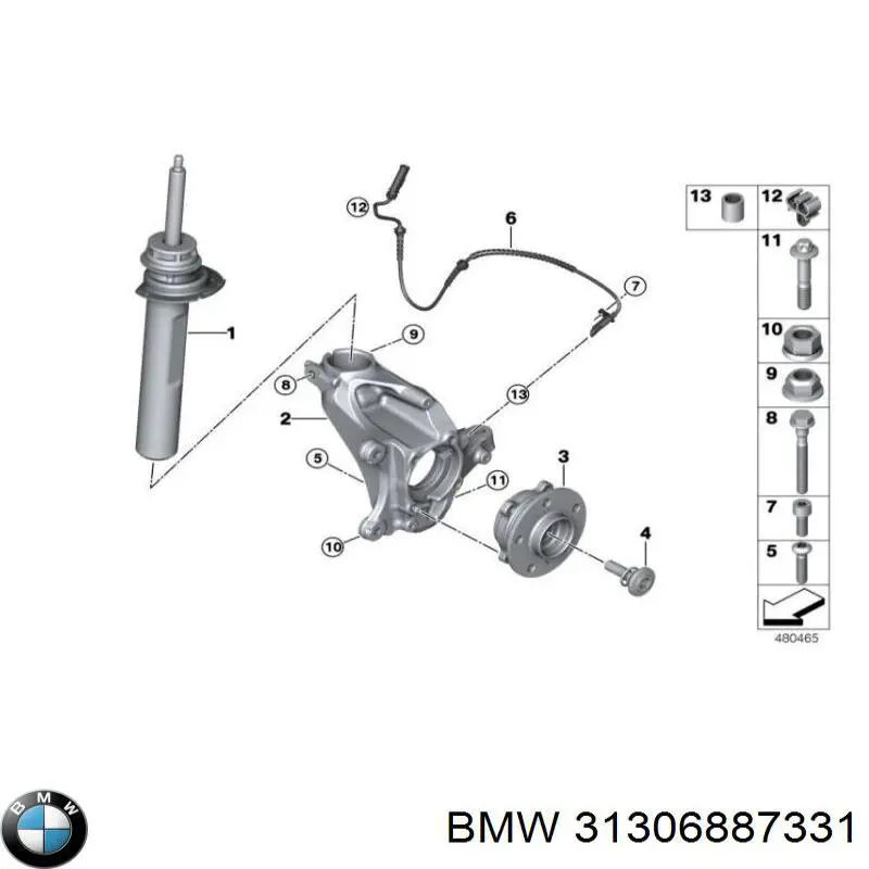 31306887331 BMW amortecedor dianteiro esquerdo