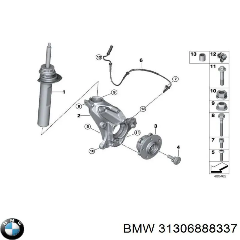 31306888337 BMW amortecedor dianteiro esquerdo