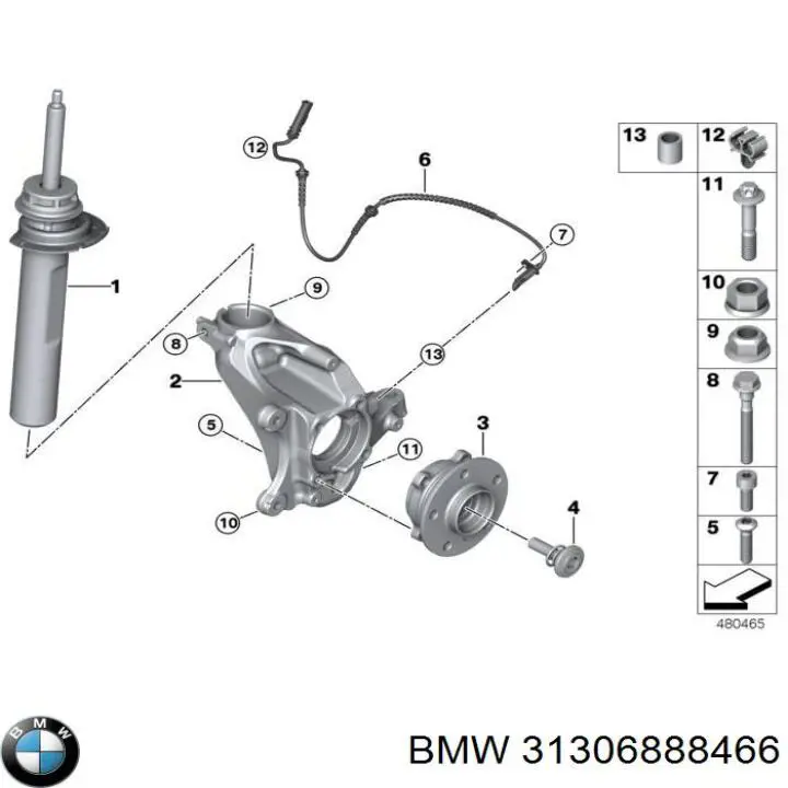 Amortecedor dianteiro direito para MINI COUNTRYMAN (F60)