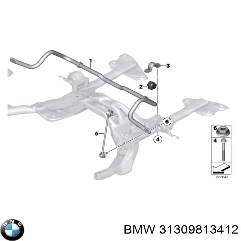 Втулка переднего стабилизатора 31309813412 BMW