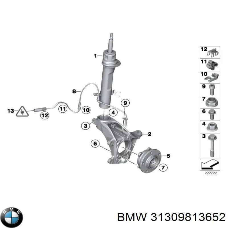 31309813652 BMW амортизатор передний правый