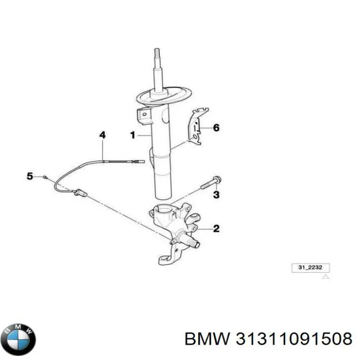 Купить 31311091508 BMW Амортизатор подвески передний правый