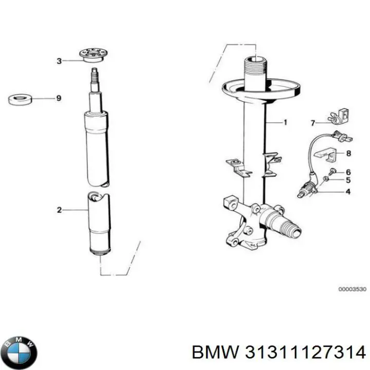 Амортизатор подвески передний левый BMW 31311127314 цена, от 839.57 USD