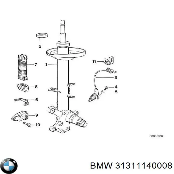 31311140008 BMW амортизатор передний правый