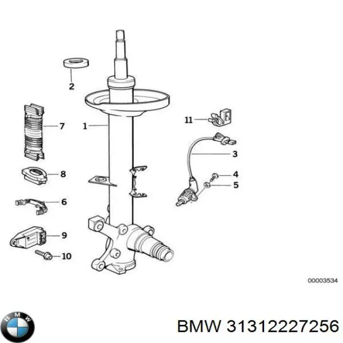 31312227256 BMW амортизатор передний правый