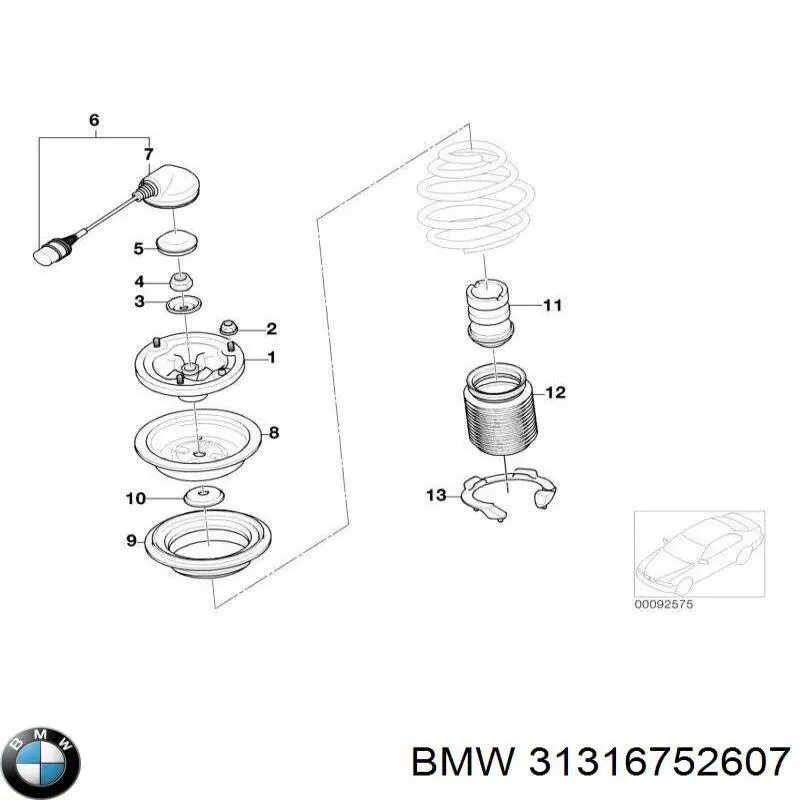 31316752607 BMW Крышка опоры амортизатора переднего