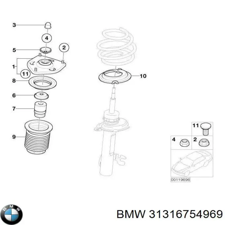 31316754969 BMW bota de proteção de amortecedor dianteiro