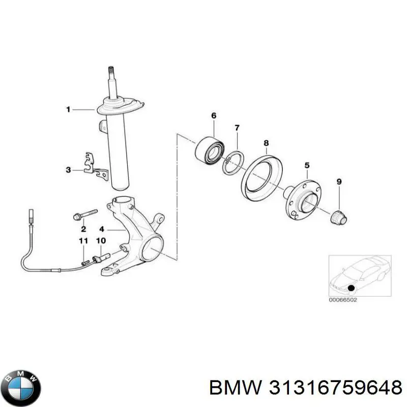 Купить 6759648 BMW Амортизатор подвески передний правый