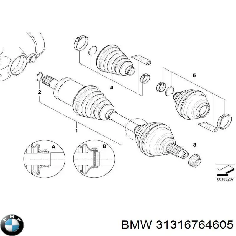 Купить 31316764605 BMW Амортизатор подвески передний левый