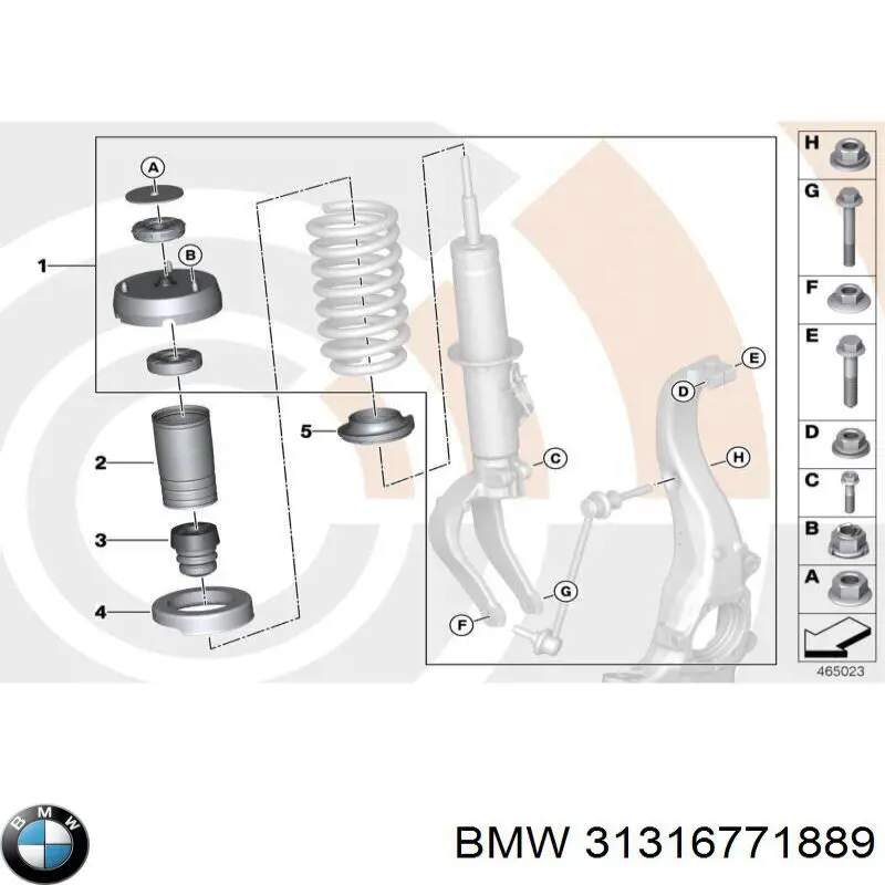 31316771889 BMW porca de fixação de tubo de admissão do silenciador (de calças)