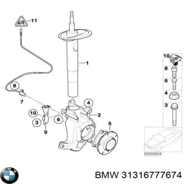 31316758882 BMW amortecedor dianteiro direito