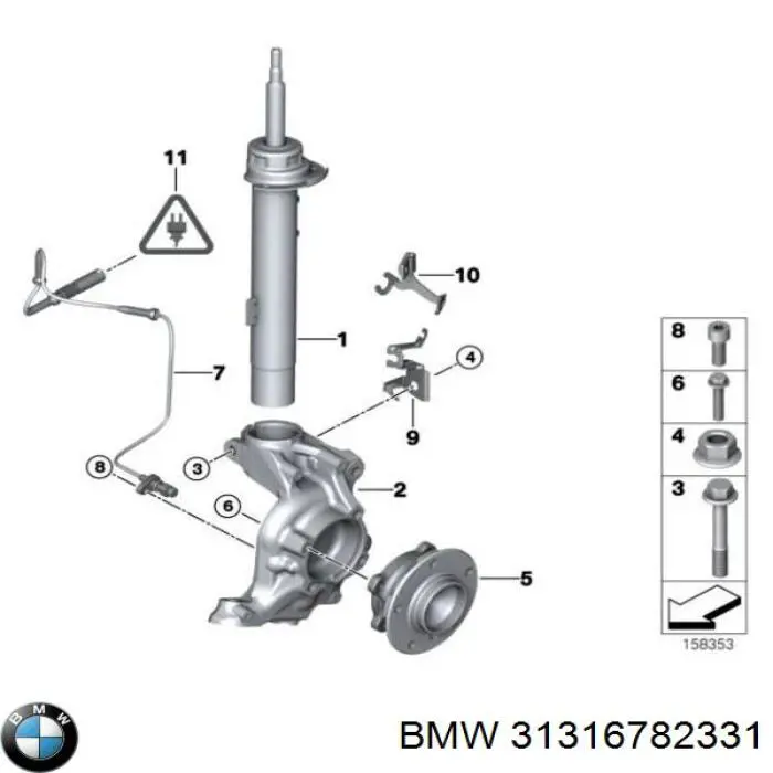 Купить 31316782331 BMW Амортизатор подвески передний левый