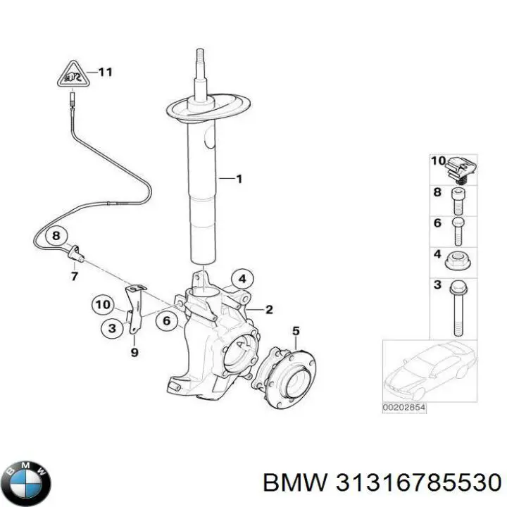 Стойка передняя правая Sachs 319103