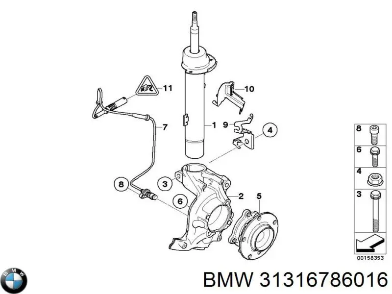 Амортизатор передний левый 31316786016 BMW