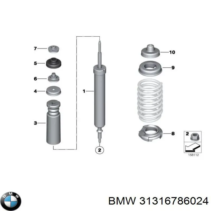 Купить 31316782858 BMW Амортизатор подвески передний правый