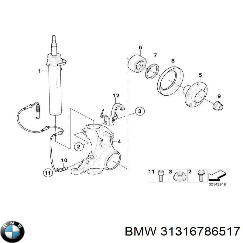 Купить 31316786517 BMW Амортизатор подвески передний левый