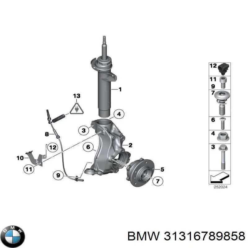 31316789858 BMW амортизатор передний правый