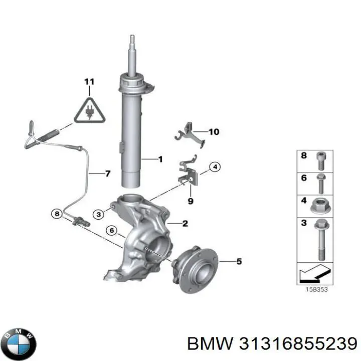 Амортизатор передний левый 31316855239 BMW