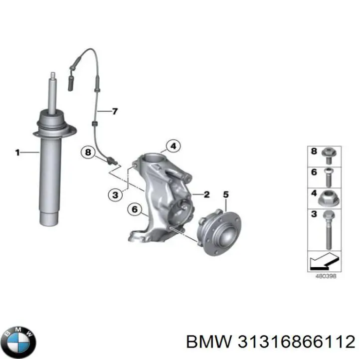 31316874382 BMW amortecedor dianteiro