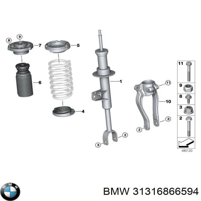 31316866594 BMW amortecedor dianteiro direito