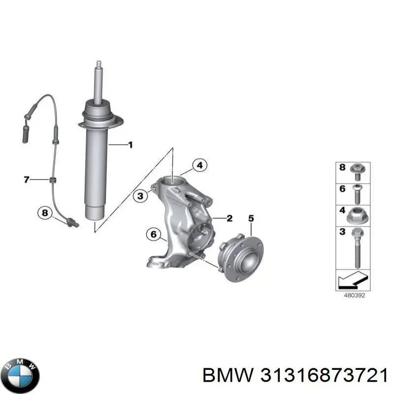 31316873721 BMW амортизатор передний