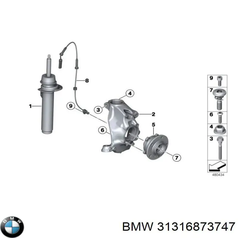 Amortecedor dianteiro esquerdo para BMW 2 (F23)