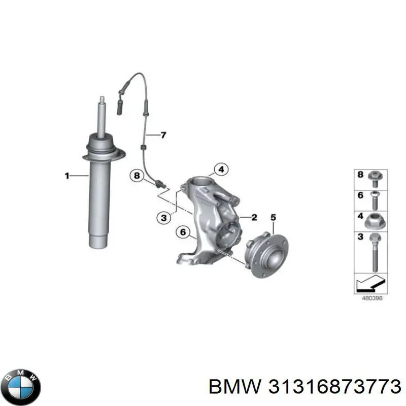 Amortiguador delantero 31316873773 BMW