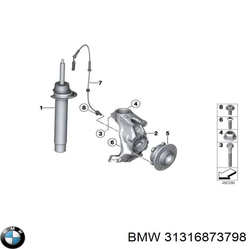 Амортизатор передний 31316873798 BMW