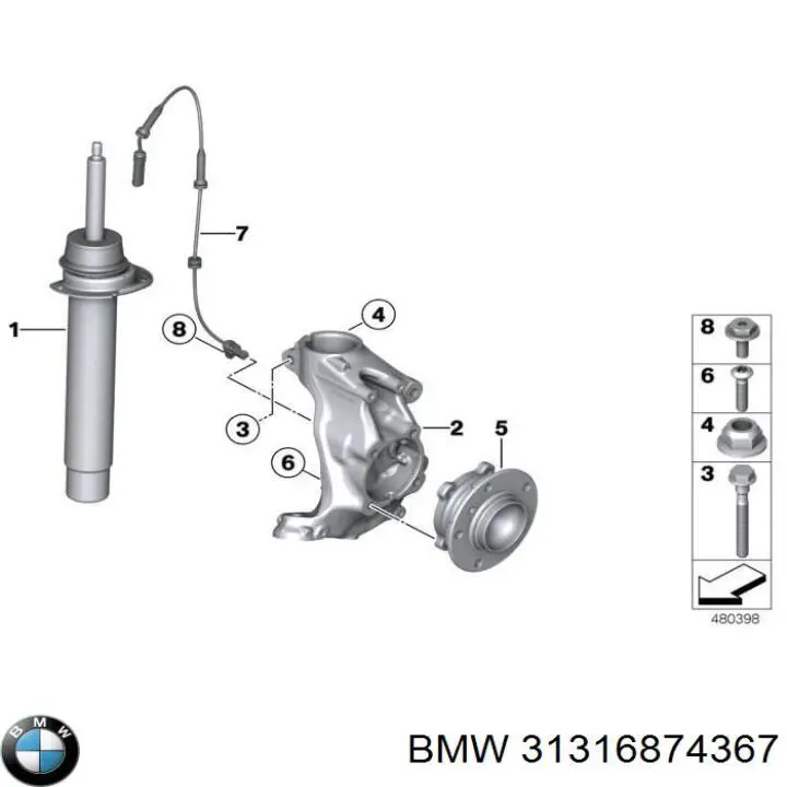 Амортизаторы передние BMW 31316874367