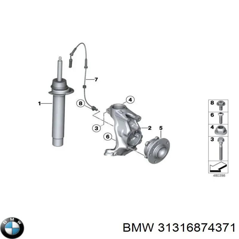 Купить 31316874371 BMW Амортизатор передней подвески