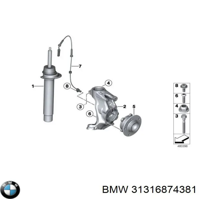 31316874381 BMW amortecedor dianteiro