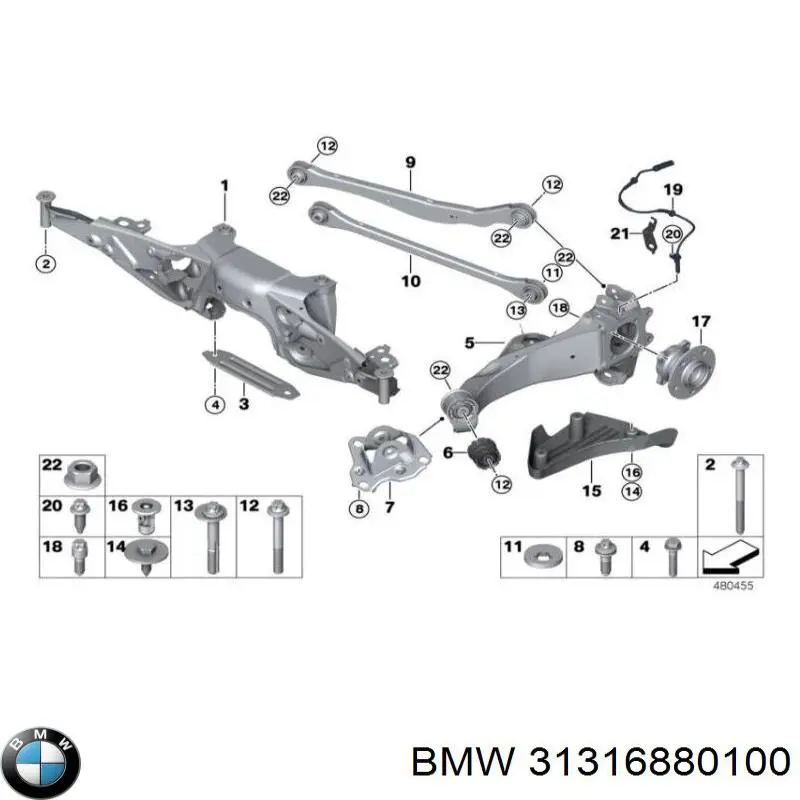 Купить 31316867526 BMW Амортизатор подвески передний правый