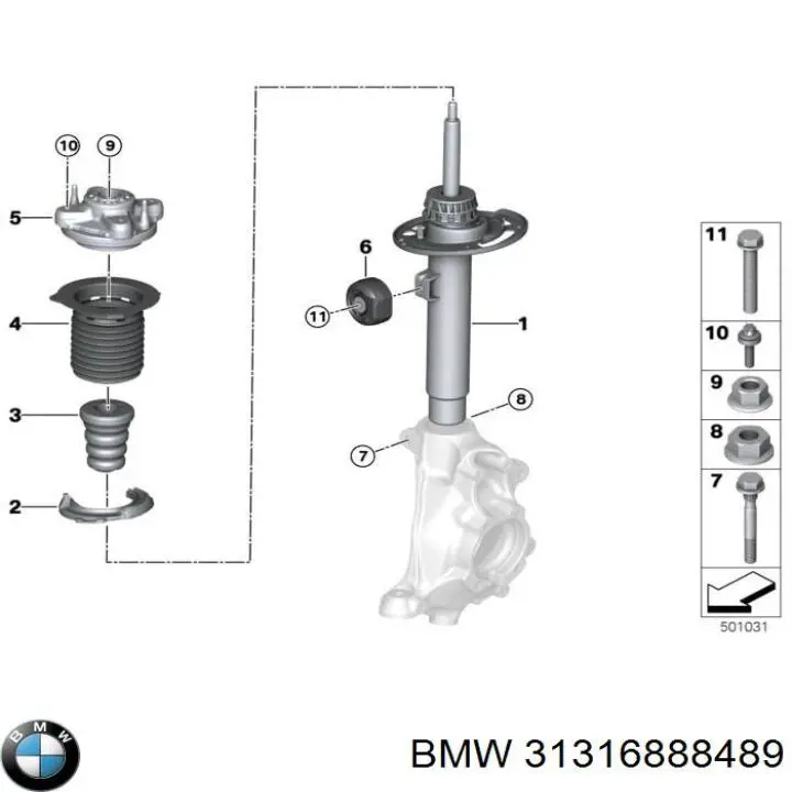  Амортизатор передний левый BMW 4 