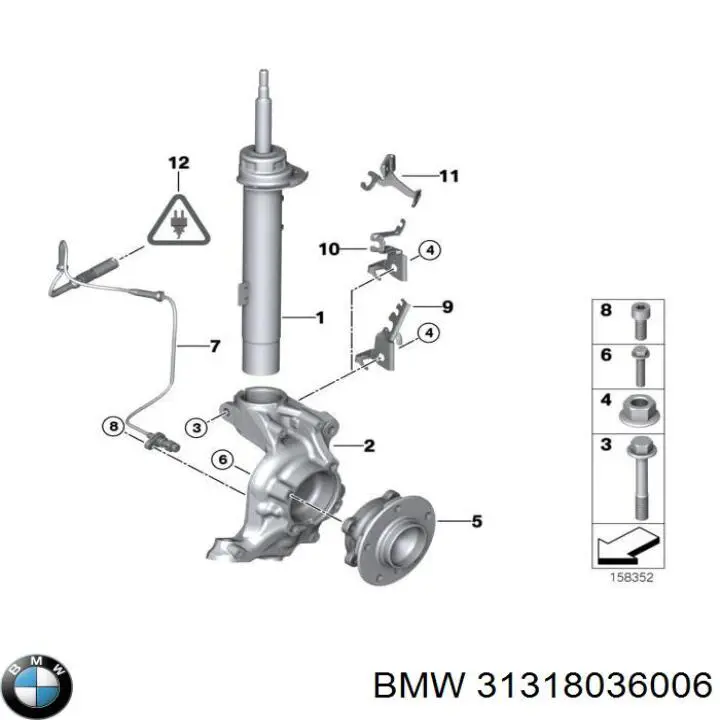 31318036006 BMW амортизатор передний правый