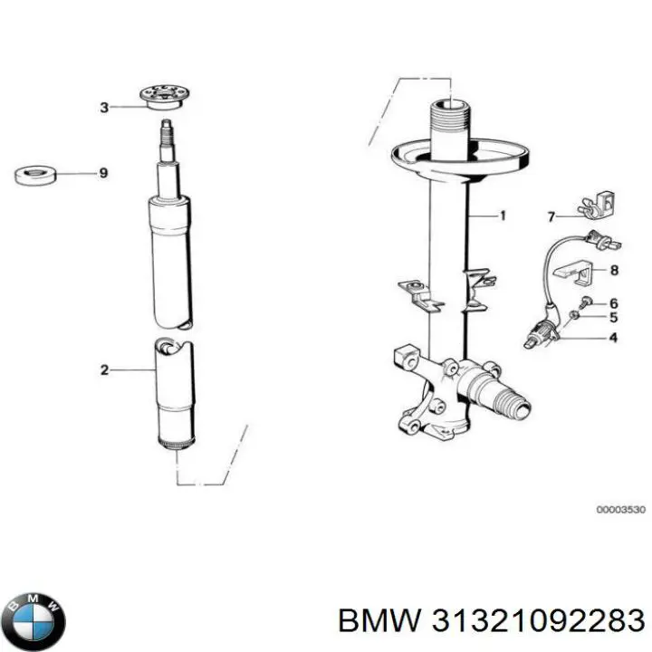 Стойка амортизатора передняя BMW 31321092283 цена, от 40.24 USD