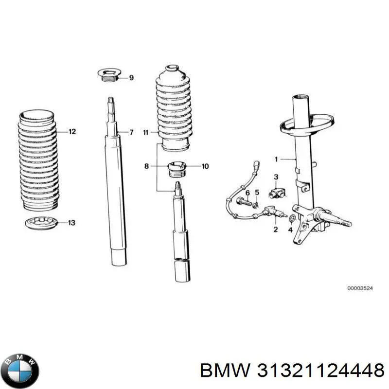 Амортизатор передний BMW 31321124448
