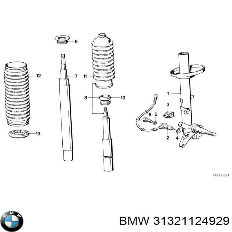 31321124929 BMW амортизатор передний